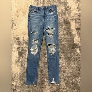 American Eagle Outfitters Ripped Blue Skinny Jeans